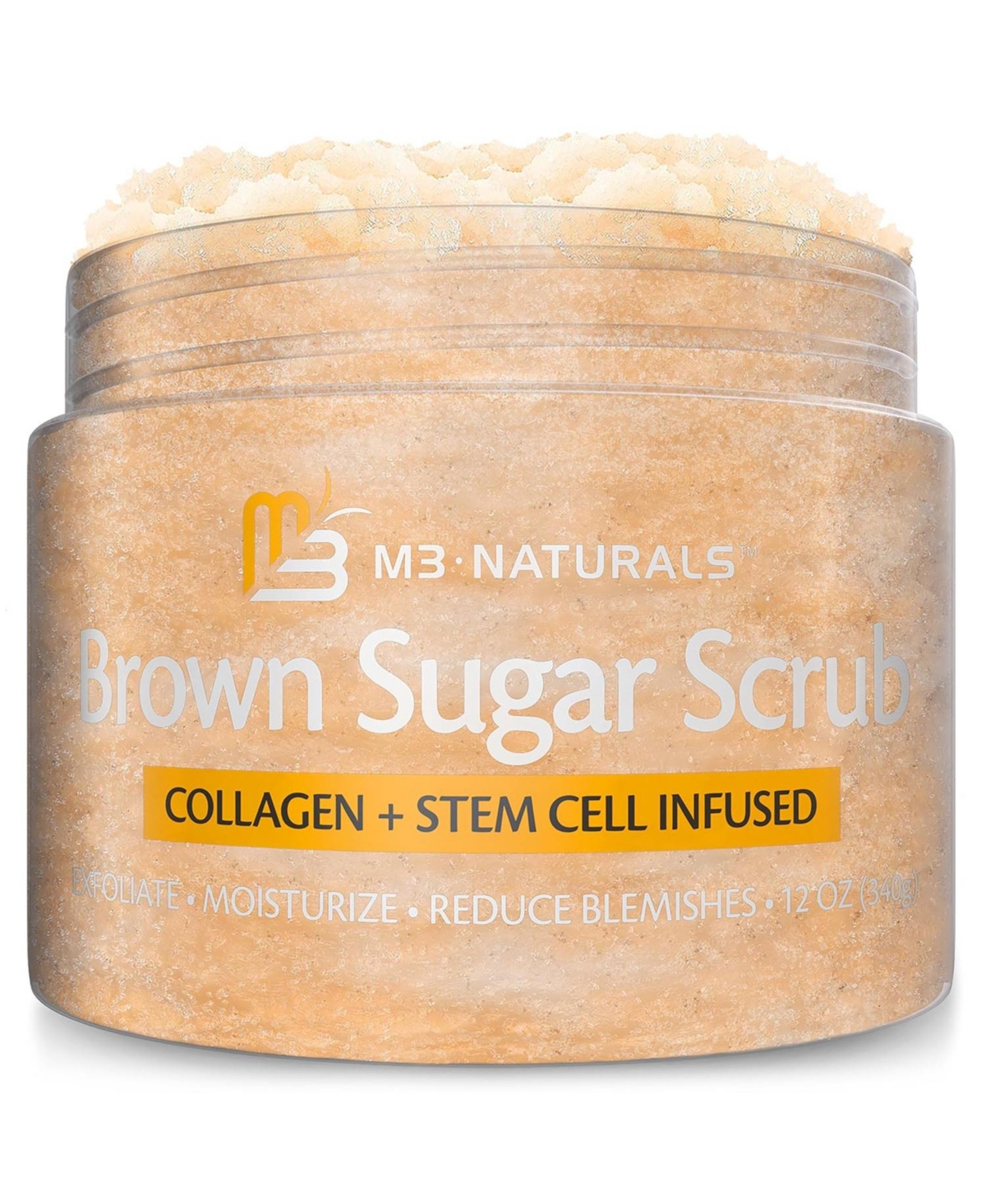 M3 Brown Sugar Body Scrub with Collagen Stem Cell Exfoliating Body Scrubber Face Cleanser Fight Skin Care Appearance Cellulite Fine Line Stretch Mark