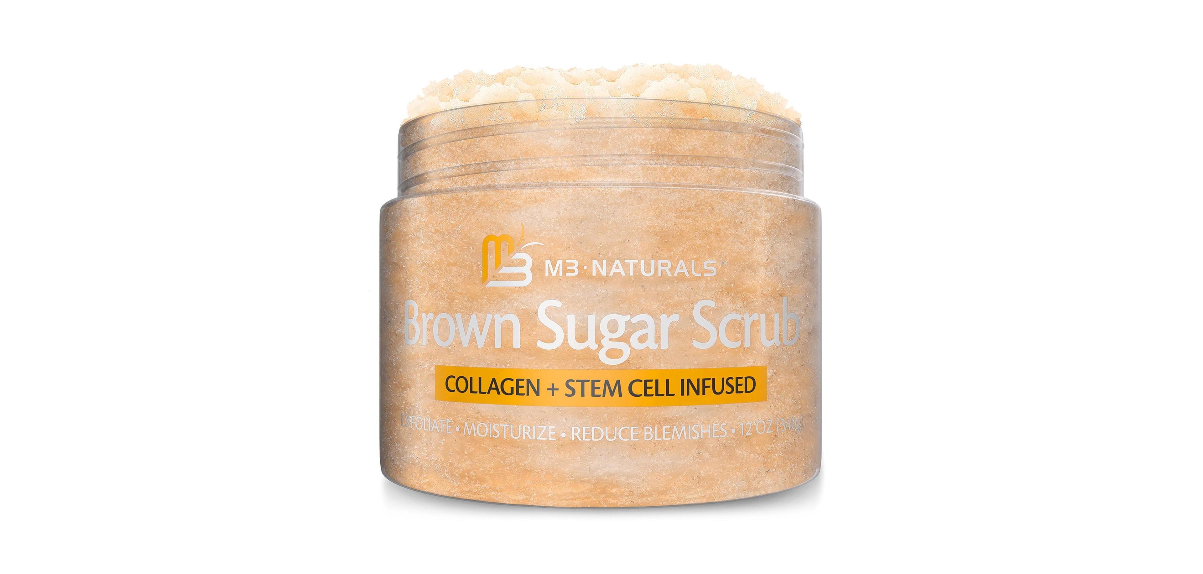 M3 Brown Sugar Body Scrub with Collagen Stem Cell Exfoliating Body Scrubber Face Cleanser Fight Skin Care Appearance Cellulite Fine Line Stretch Mark