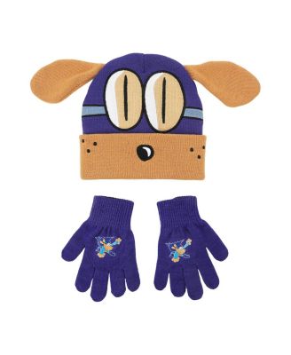 Bark Knight Youth Cuff Hat and Knit Gloves Cold Weather Set