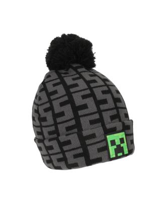 Boys SSSS Creeper Black 2-Piece Knit Beanie & Gloves Set