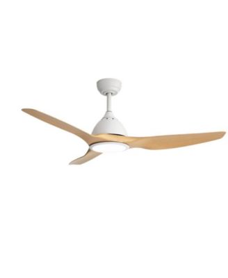 52-inch Modern White 3-Blade Ceiling Fan with LED Light and Remote Control