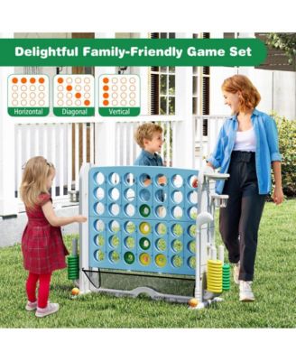 Jumbo 4 to Score Game with Ring Toss and Basketball Hoop