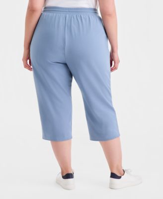 Plus Size Knit Pull-On Capri Pants