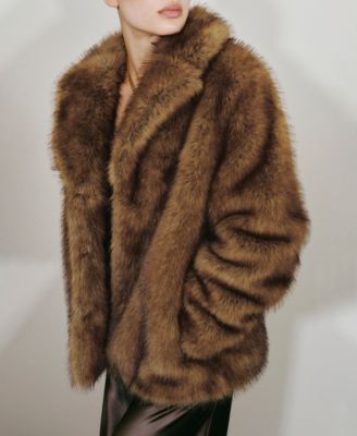 Women's Lapels Faux-Fur Coat