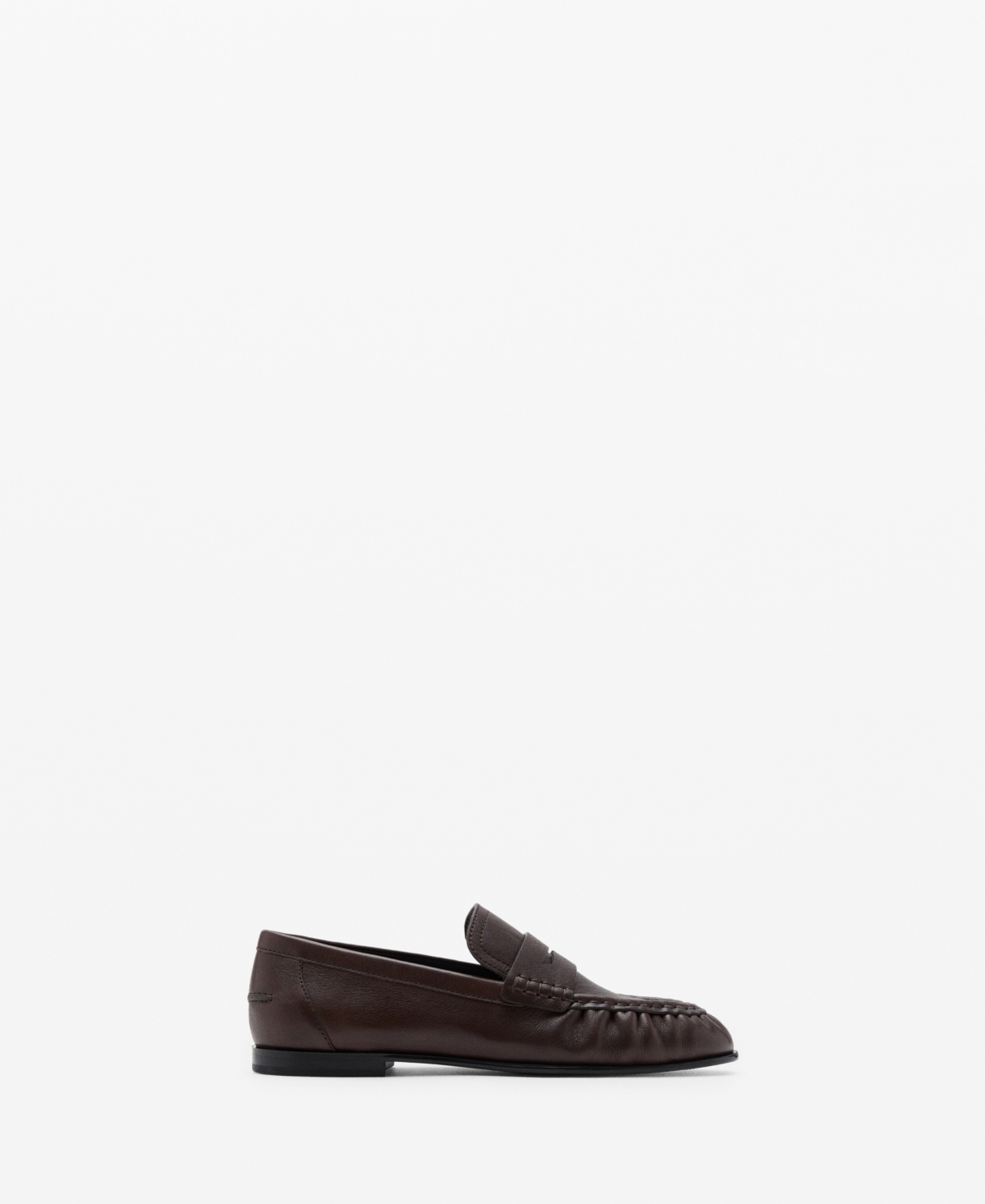 Mango Women's Leather Penny Loafers