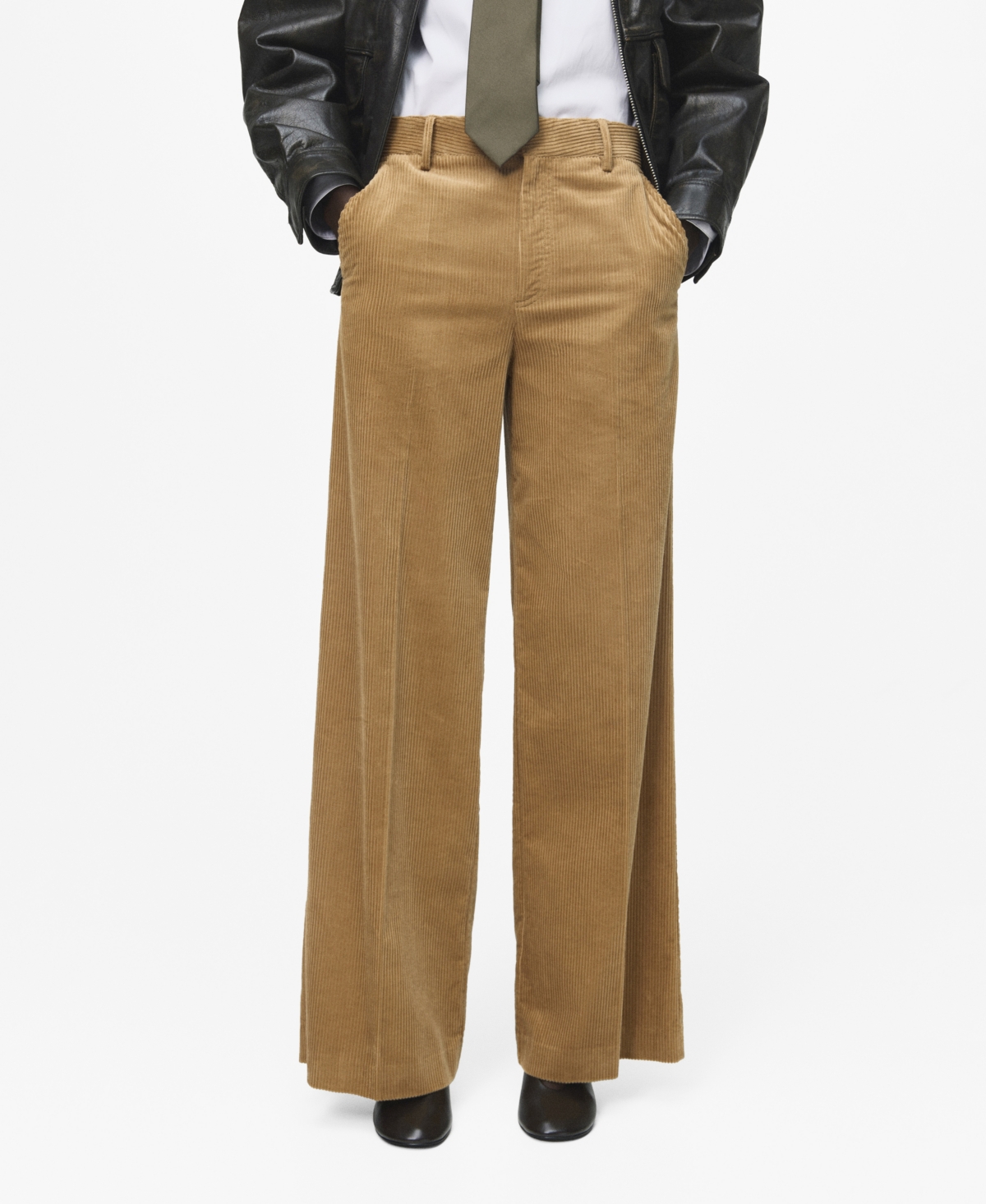 Mango Women's Wide-Leg Corduroy Pants