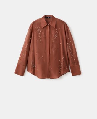 Women's Rhinestones Lyocell Shirt