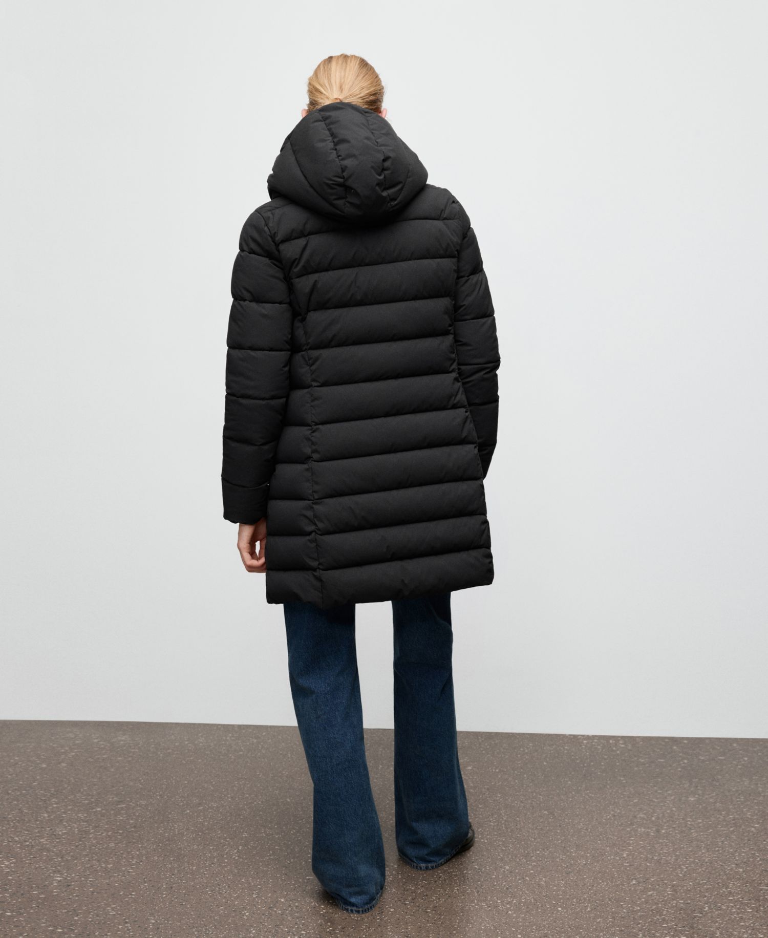 Women's Hood Midi Quilted Anorak Coat