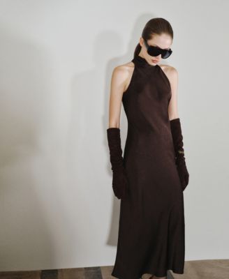 Women's Creased Effect Satin Dress