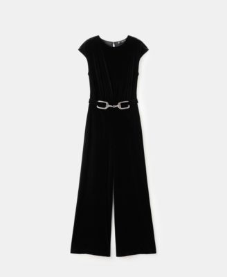 Women's Velvet Belt Jumpsuit