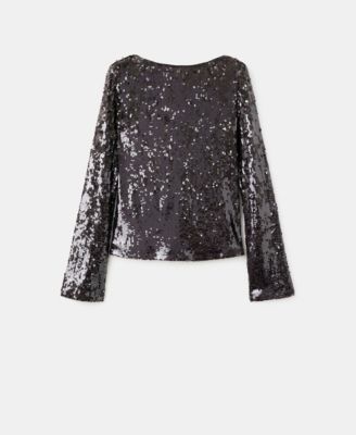 Women's Bell-Sleeved Sequins Top