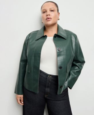MANGO - Women's Pockets Faux-Leather Jacket