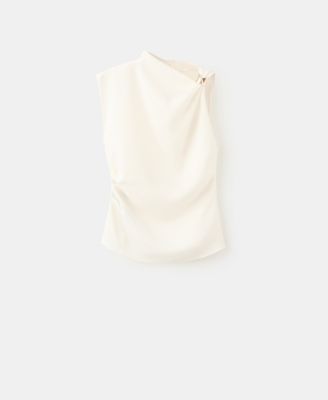 Women's Metallic Detail Asymmetrical Blouse