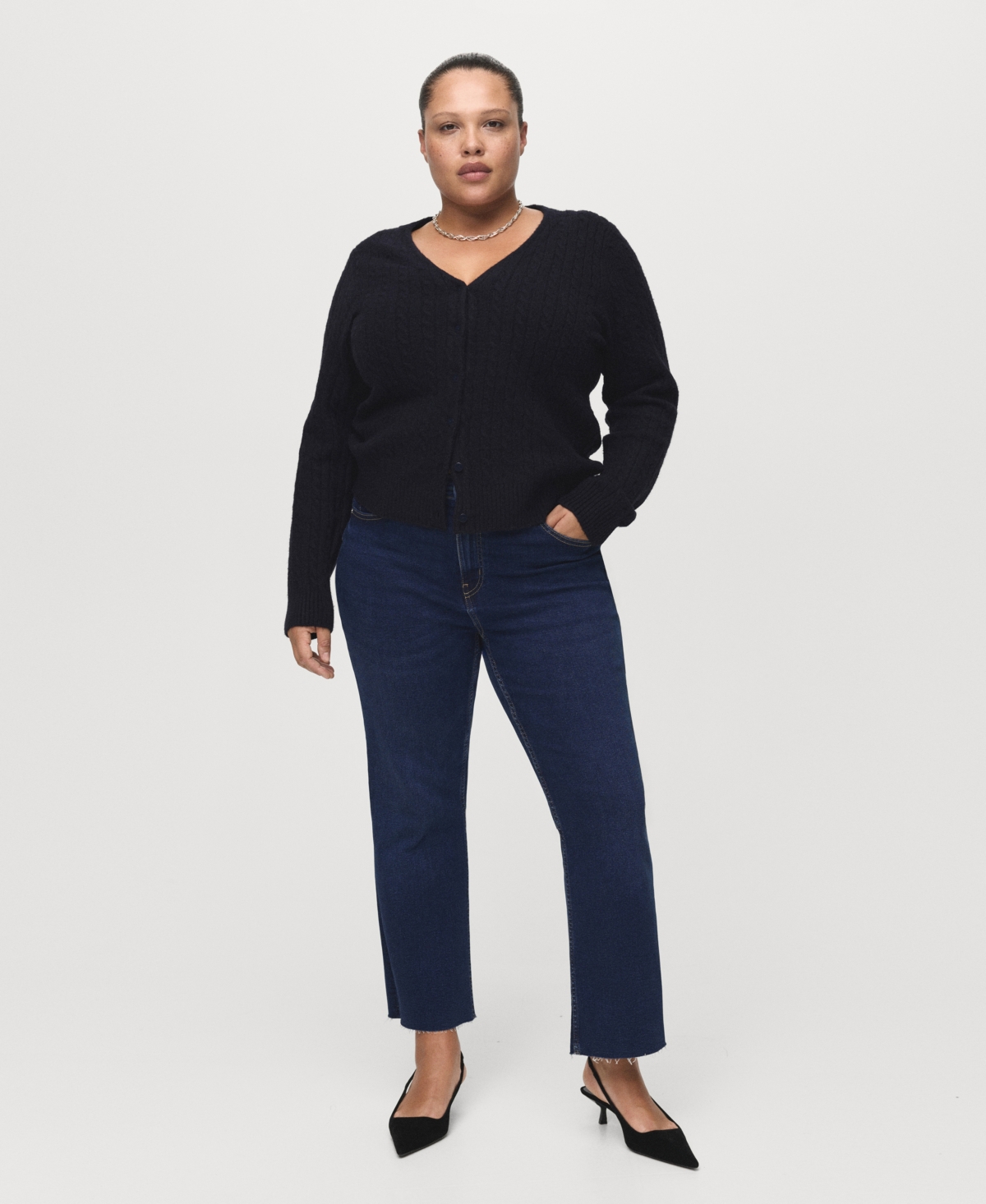 Mango Women's Sienna Flared Cropped Jeans