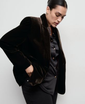 Women's Structured Velvet Blazer