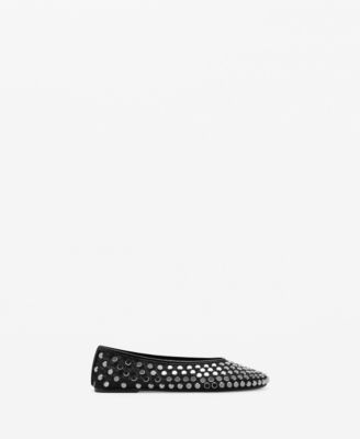 Women's Studs Mesh Ballet Flats