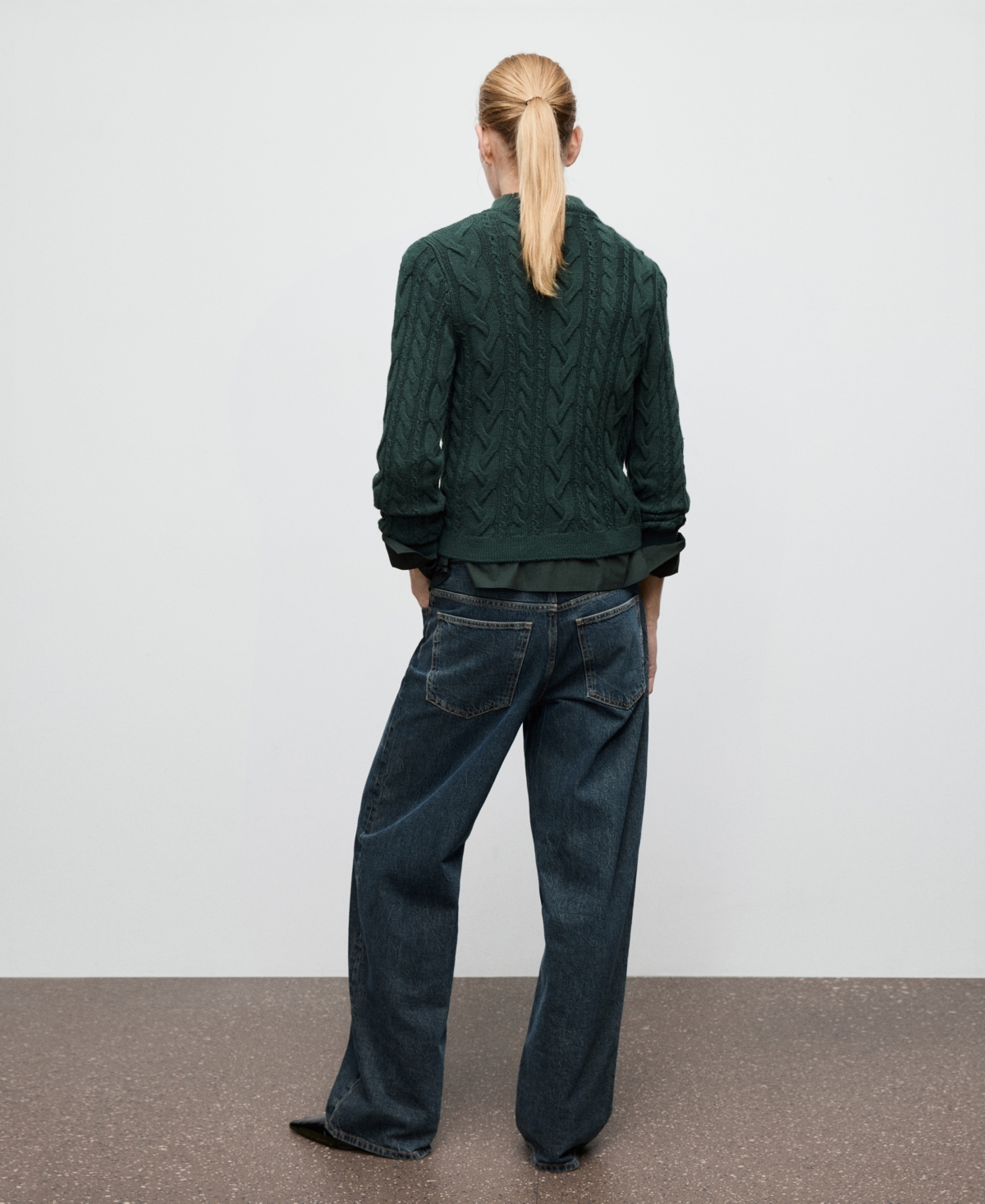 Mango Women's Perkins Neck Braided Sweater