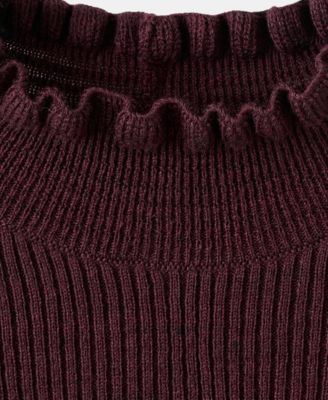 Women's Scalloped Edges Ribbed Sweater