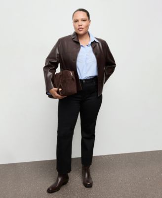 Women's Pockets Faux-Leather Jacket
