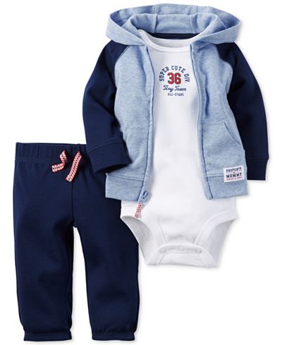 Carter's Baby Boys' 3-Pc. Hoodie, Bodysuit & Pants Set
