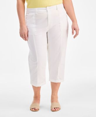 Plus Size Seam Utility Capri Pants