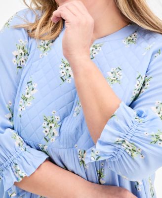 Plus Size Printed Quilted Dress