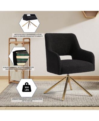 Mid-Century Modern Large Boucle Swivel Accent Arm Chair