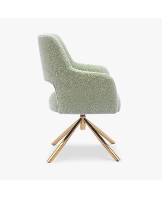 Mid-Century Modern Large Boucle Swivel Accent Arm Chair