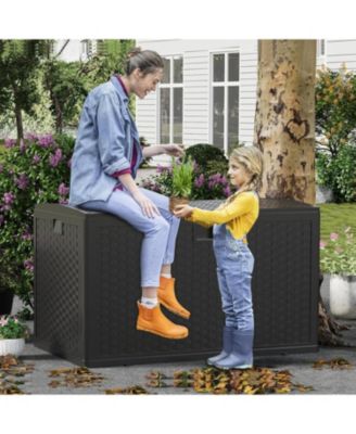 Outdoor 120-Gallon Waterproof Lockable Storage Box – Durable Deck Organizer for Packages, Patio Furniture & Garden Tools