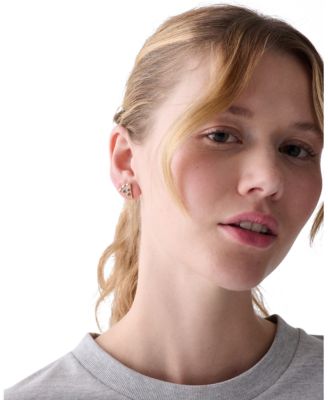 Cubic Zirconia Pizza My Heart Stud Earrings