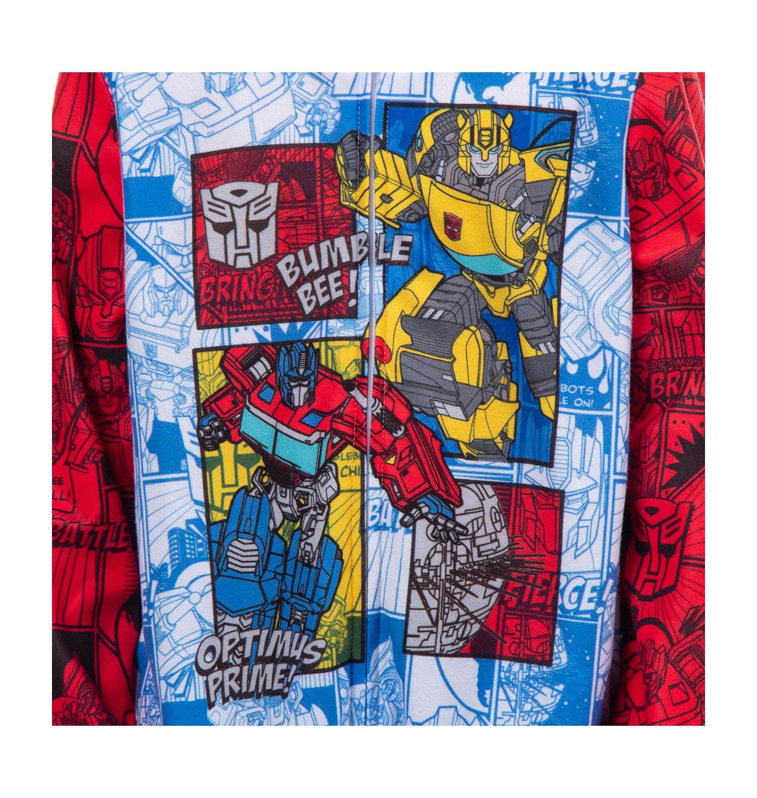Pajamas Boys' Kids Autobot Optimus Prime Bumblebee Battle On Zip Front Fleece Footless Sleeper