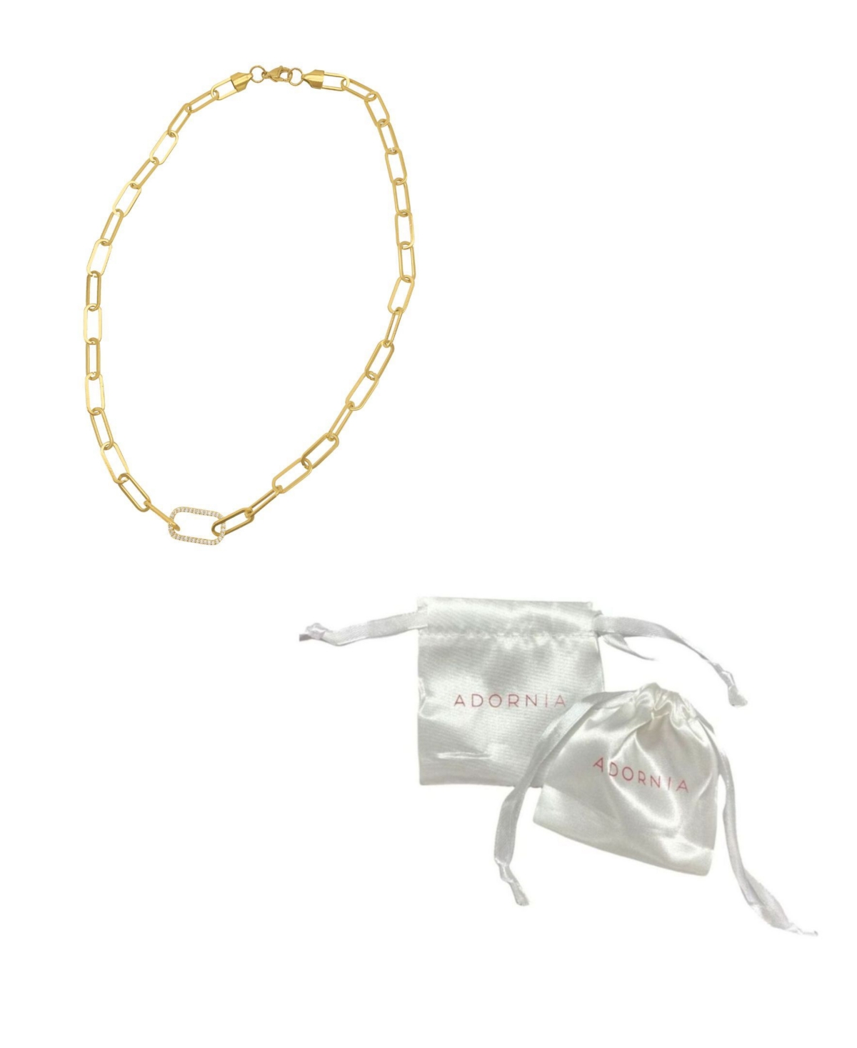 Adornia Paper Clip Chain with Oversized Link Necklace