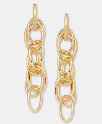 Gold-Tone Multi Link Chain Drop Earrings