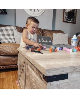 Farmhouse Table with Storage, Large Square Table,