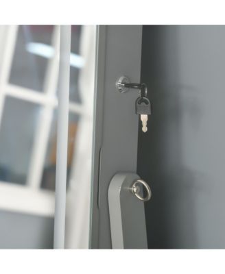 Full Body Mirro Jewelry Cabinet w/ LED Lights & 5-Tier Storage Shelves,