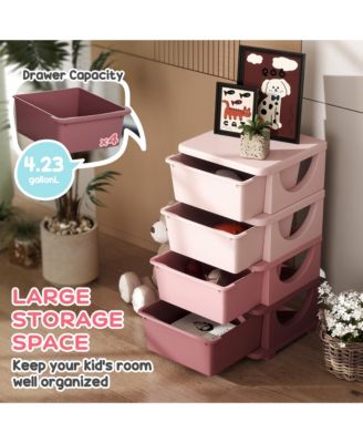30" 4 Tier Kids Storage Unit Dresser Tower,