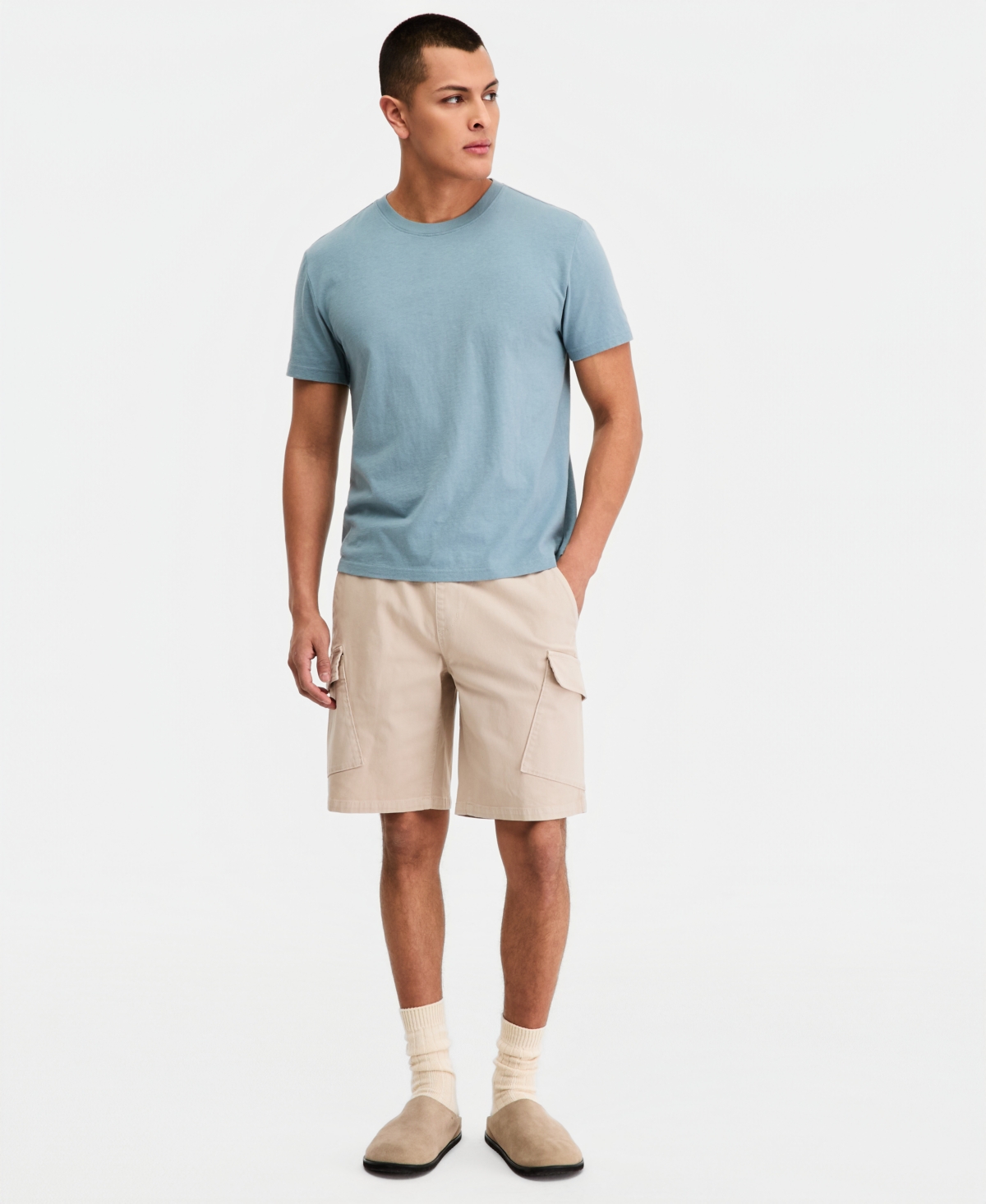 Sun + Stone Men's Cotton Lived Short Sleeve T-Shirt, Macy's Exclusive