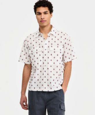 Men's Cotton Houdini Geo-Print Short-Sleeve Shirt