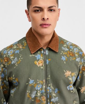 Men's Floral Bunches Printed Zip Jacket