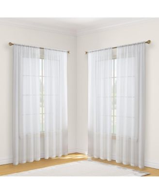 Essentials Sheer Voile Window Treatment Rod Pocket Curtain Panels - Set Of 4