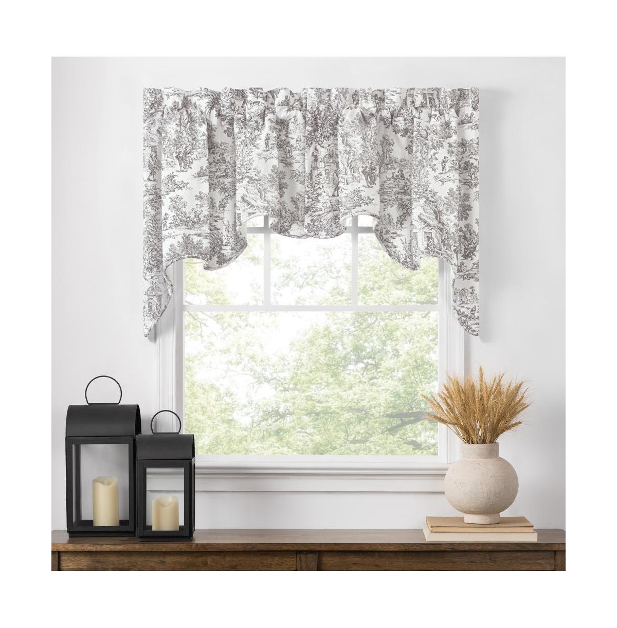 Ellis Curtain Victoria Park Toile High Quality Classic Print Swag Lined Empress Window Valance - 2-Piece - 70 x28