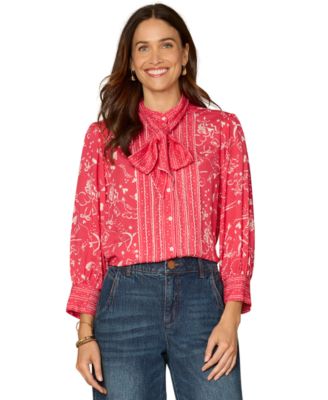 Petite 3/4-Sleeve Button-Down Woven Shirt