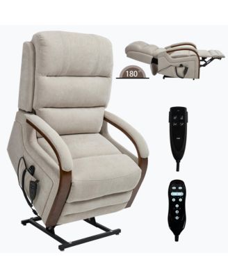 Streamdale Power Beige Chenille Lift Recliner w/ Heat & Massage