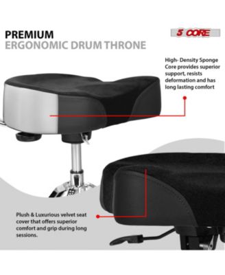 Drum Throne w Backrest 4" Padded Stool Airlift 25" Adjustable Drummer Stool 441Lb Capacity