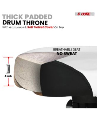 Drum Throne w Backrest 4" Padded Stool Airlift 25" Adjustable Drummer Stool 441Lb Capacity