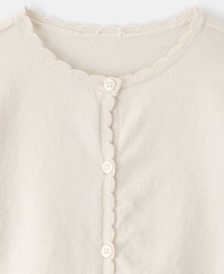 Girls' Toddler 2T-5T Scalloped Round Neck Cardigan Sweater
