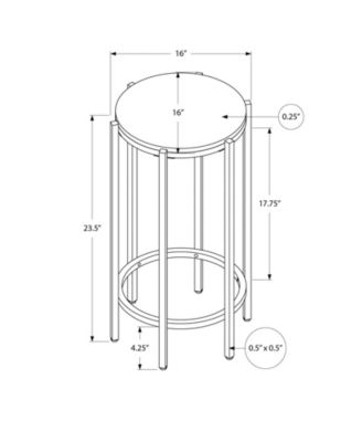 Accent Table, End, Round, Side Table, Small, Lamp, Living Room, Bedroom, Nightstand, Dark Oak Laminate, Black Metal, Contemporary