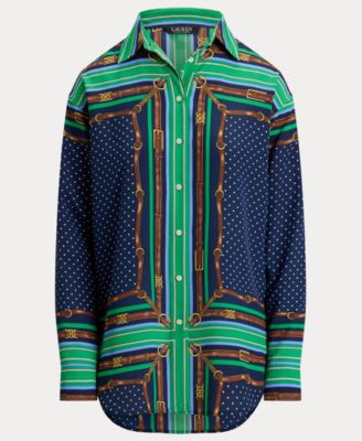 Women's Relaxed Fit Belting and Polka-Dot Shirt