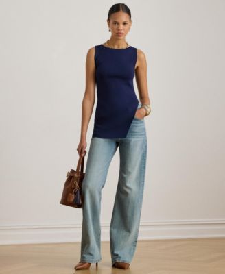 Women's Rib-Knit Sleeveless Sweater