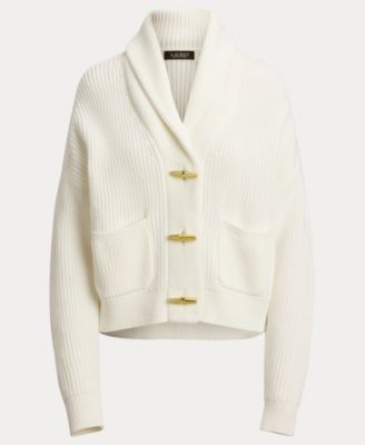 Women's Rib-Knit Shawl-Collar Toggle Cardigan
